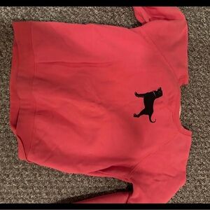 The Black Dog Coral Pink Pullover with Small Black Logo